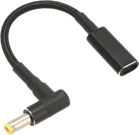 USB C to DC 5.5mm x 2.5mm, 100W USB C to DC 5.5mm x 2.5mm Power Cord, USB Type C Female to Male Adapter for Laptop, USB C to DC 5.5x2.5mm Adapter, Aluminium Alloy and Knitted Nylon in Kuwait