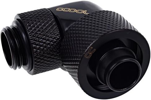Alphacool Eiszapfen 3/8" ID x 5/8" OD G1/4 90° Rotatable Compression Fitting - Black (17236) in Saudi Arabia