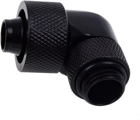Alphacool Eiszapfen 3/8" ID x 5/8" OD G1/4 90° Rotatable Compression Fitting - Black (17236) in Saudi Arabia