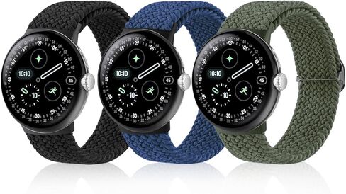 أحزمة BlackPro المضفرة متوافقة مع ساعة Google Pixel Watch 4 مقاس 45 مم/ساعة Pixel 3 مقاس 45 مم، أشرطة حلقة رياضية مرنة من النايلون قابلة للتنفس لساعة Pixel 3/4 مقاس 45 مم للرجال والنساء in Saudi Arabia