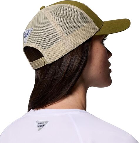 قبعة كولومبيا للجنسين من الجنسين PFG Fish Flag Mesh Snap Back Hat، أخضر جروف/علم السمكة، مقاس واحد in Kuwait