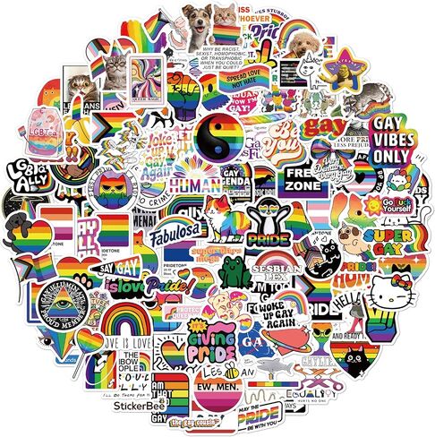 مجموعة ملصقات Pride LGBTQ+ مكونة من 130 قطعة، ملصقات فينيل متحولة بألوان قوس قزح للزجاجات وأجهزة الكمبيوتر المحمولة وألواح التزلج وأجهزة الكمبيوتر المحمولة للمراهقين والأطفال والبالغين in Kuwait