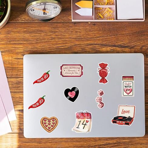 28 Pcs Valentine Stickers Set, Love Hearts Teddy Bear Strawberry Cupid for Scrapbook Laptop Water Bottle Stickers Die-Cut Waterproof for Laptop, Water Bottle, Phone, Window, Helmet in Kuwait