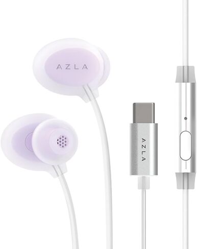 AZLA ASE-600 ASMR Wired Earbuds with Microphone – Soft Silicone Earphones for School, Comfortable in-Ear Headphones, USB-C Wired Earbuds for Long Listening - Apple iPhone 16 Headphones (Lavender) in Kuwait