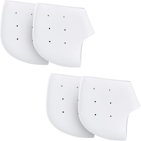 HEBEICRMY Silicone Heel Covers, Heel Cups, Plantar Fasciitis, Heel Pads, Cracked Heels & Achilles Tendinitis for Men and Women (1 Pair Blue and 1 Pair White) in Saudi Arabia