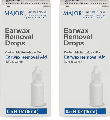 MAJOR Ear Drops Earwax Removal Aid 0.5oz 15mL CARBAMIDE PEROXIDE 6.5% USA in Saudi Arabia
