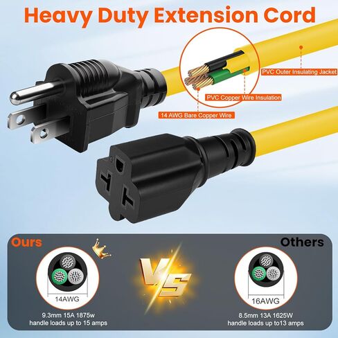 12AWG 15 أمبير قابس تيار متردد منزلي إلى 20 أمبير T كبل محول الشفرة، NEMA 5-15P إلى 5-15R/ 5-20R/ 6-15R/ 6-20R، محول تيار متردد 4 في 1، 15A 125V إلى 20A 250V كابل تمديد، 1FT in Kuwait