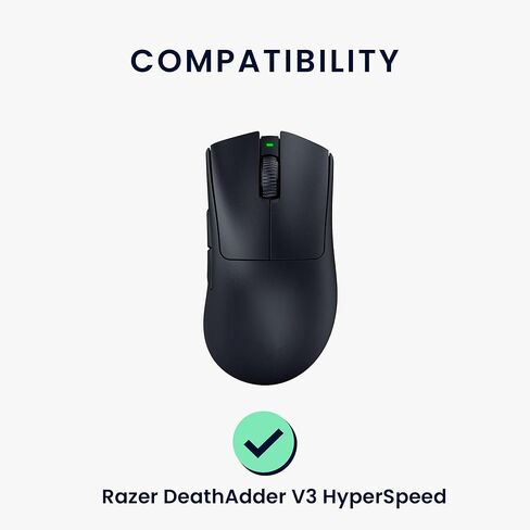 استبدال أقدام الماوس kwmobile متوافق مع ملصق Razer DeathAdder V3 HyperSpeed ​​Computer Mouse Skates - أسود in Kuwait