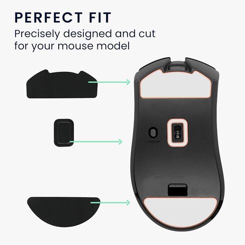 استبدال أقدام الماوس kwmobile متوافق مع ملصق Razer DeathAdder V3 HyperSpeed ​​Computer Mouse Skates - أسود in Kuwait