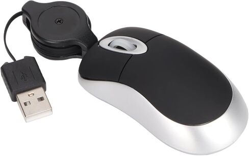 Compact USB Mouse, Wired Optical Computer Mini Mouse with USB A Retractable Cord 68cm, for Wins 98 7 Vista, Plug and Play in Saudi Arabia