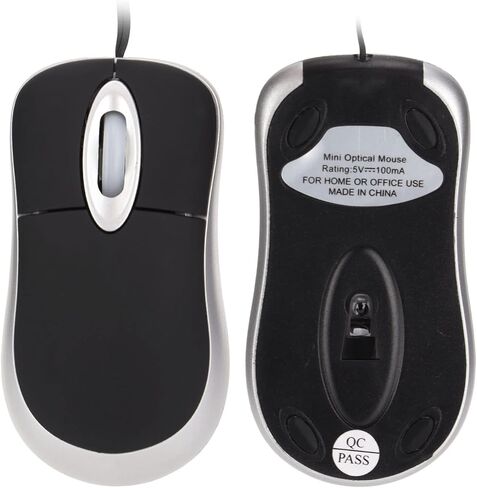 Compact USB Mouse, Wired Optical Computer Mini Mouse with USB A Retractable Cord 68cm, for Wins 98 7 Vista, Plug and Play in Saudi Arabia