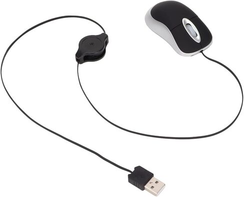 Compact USB Mouse, Wired Optical Computer Mini Mouse with USB A Retractable Cord 68cm, for Wins 98 7 Vista, Plug and Play in Saudi Arabia