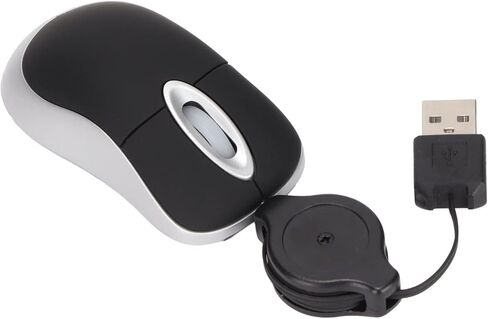Compact USB Mouse, Wired Optical Computer Mini Mouse with USB A Retractable Cord 68cm, for Wins 98 7 Vista, Plug and Play in Saudi Arabia