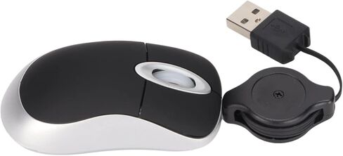 Compact USB Mouse, Wired Optical Computer Mini Mouse with USB A Retractable Cord 68cm, for Wins 98 7 Vista, Plug and Play in Saudi Arabia