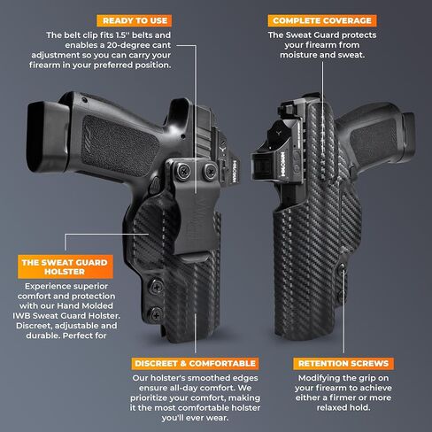 حافظة IWB للحماية من العرق - داخل حافظة حزام الخصر - تناسب Walther PDP F-Series 3.5 بوصة in Kuwait