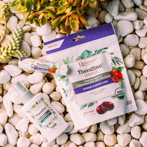 بخاخ الفم من كوانتم هيلث ثيرازينك مصنوع من غلوكونات الزنك لدعم المناعة وتخفيف الحلق في بخاخ مهدئ بحجم 59 مل in Kuwait