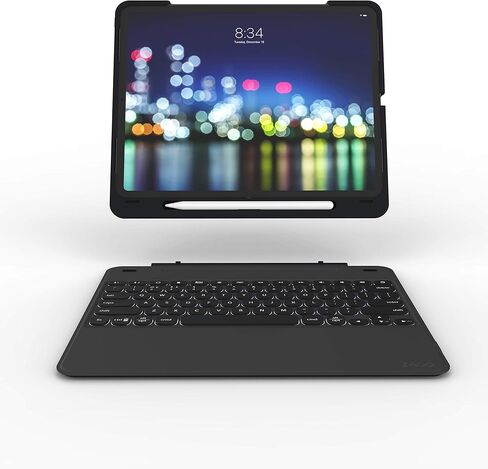ZAGG Slimbook Go - حافظة رفيعة للغاية، مزودة بلوحة مفاتيح بلوتوث قابلة للفصل - مصنوعة لجهاز Apple iPad Pro 12.9 بوصة لعام 2019 - أسود (متجدد) in Kuwait