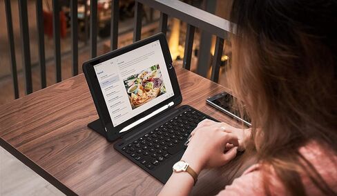 ZAGG Slimbook Go - حافظة رفيعة للغاية، مزودة بلوحة مفاتيح بلوتوث قابلة للفصل - مصنوعة لجهاز Apple iPad Pro 12.9 بوصة لعام 2019 - أسود (متجدد) in Kuwait