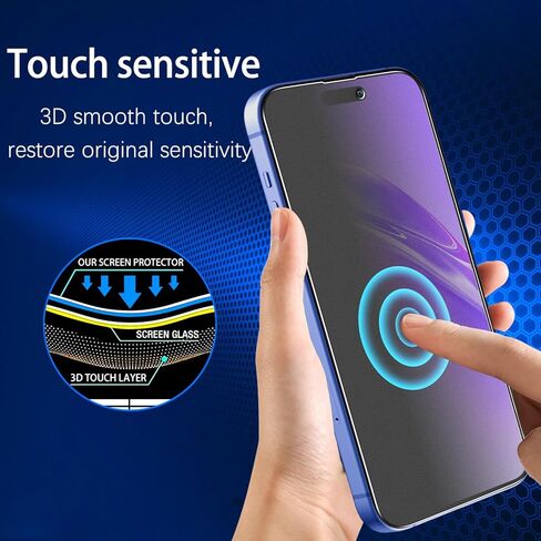 MAYtobe [واقي شاشة للخصوصية غير لامع مكون من قطعتين لهاتف iPhone 16 من الزجاج المقسى، مضاد لبصمات الأصابع، ناعم كالحرير، مضاد للخدش، مضاد للانعكاس، سهل التركيب in Saudi Arabia