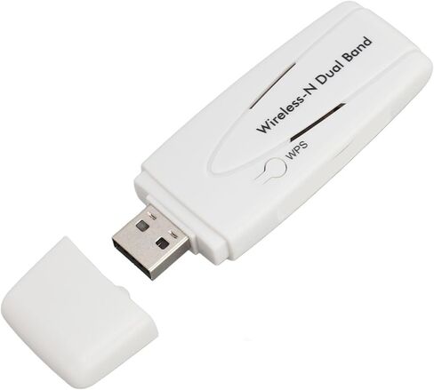 محول واي فاي لاسلكي ثنائي النطاق بسرعة 300 ميجا بت في الثانية، محول واي فاي USB لاسلكي لمشغلات التلفزيون ABS باللون الأبيض in Kuwait