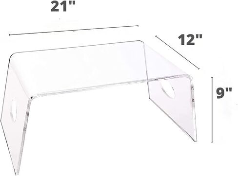 Acrylic Bed Tray with Handles - (21'' x 12'' x 10'') Portable Lap Desk for Working, Reading or Eating - Computer Monitor Laptop Stand for Home Office - Mobile Tray Table for Bed, Couch or Sofa in Saudi Arabia