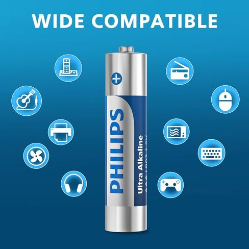 PHILIPS AAA Batteries 16 Pack Alkaline Triple A Battery 1.5V Ultra Long Lasting 3A Batteries-10-Year Shelf Life in Saudi Arabia