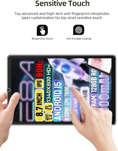 واقي شاشة لجهاز Zuleisy E8A Android 15 Tablet 8.7 بوصة، غشاء زجاجي مقوى مقاوم للخدش عالي الدقة لحماية السقوط Zuleisy E8A، حساس للمس، مضاد لبصمات الأصابع، عبوة من قطعتين. in Kuwait