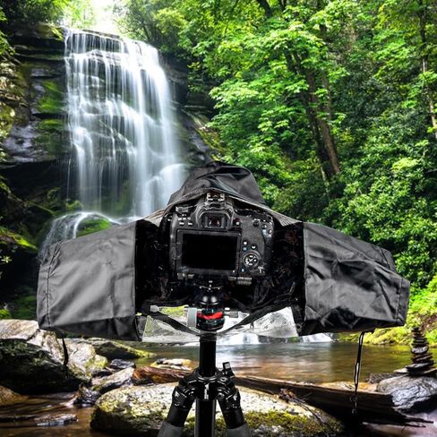 غطاء مطر لكاميرا DSLR مقاوم للماء من Zerodeko، غطاء حماية أسود لكاميرا المطر للتصوير الفوتوغرافي في الهواء الطلق، متوافق مع مقاومة الطقس in Kuwait