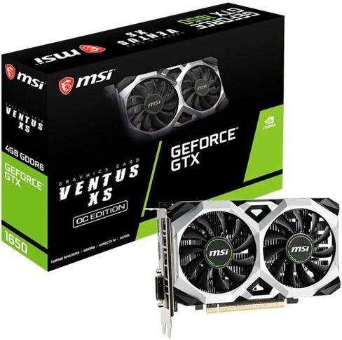 بطاقة رسومات MSI Gaming GeForce GTX 1650 128-Bit HDMI/DP/DVI 4GB GDRR6 HDCP تدعم DirectX 12 VR Ready OC (GTX 1650 D6 Ventus XS OC) (متجددة) in Saudi Arabia