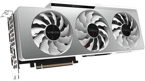 GIGABYTE GeForce RTX 3080 Vision OC 10G (REV2.0) Graphics Card, 3X WINDFORCE Fans, LHR, 10GB 320-bit GDDR6X, GV-N3080VISION OC-10GD REV2.0 Video Card in Saudi Arabia
