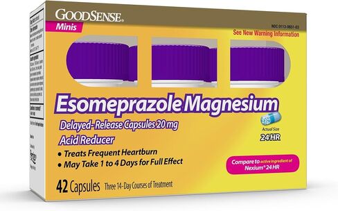 GoodSense Esomeprazole Magnesium Delayed-Release Mini Capsules, 20 mg, Acid Reducer, 42 Count in Saudi Arabia