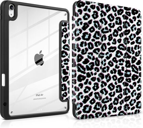 TWOLSKOO Case for iPad Air 11-inch (M3 2025 / M2 2024), Clear Acrylic Back with TPU Bumper, Pencil Holder, Trifold Stand, Auto Sleep/Wake, Chocolate Polka Dot in Saudi Arabia