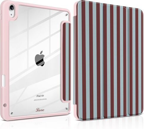 حافظة TWOLSKOO لجهاز iPad Air 11 بوصة (M3 2025 / M2 2024)، ظهر أكريليك شفاف مع ممتص للصدمات من مادة TPU، حامل أقلام رصاص، حامل ثلاثي الطي، نوم/استيقاظ تلقائي، نقطة بولكا شوكولاتة in Kuwait