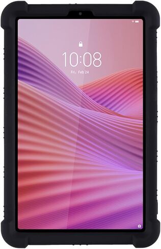 حافظة لجهاز Lenovo Tab One 8.7 بوصة تابلت 2025 (TB305FU)، غطاء حامل قابل للتعديل من السيليكون الناعم المناسب للأطفال لجهاز Lenovo Tab K9 Tablet 8.7 بوصة (أسود) in Kuwait