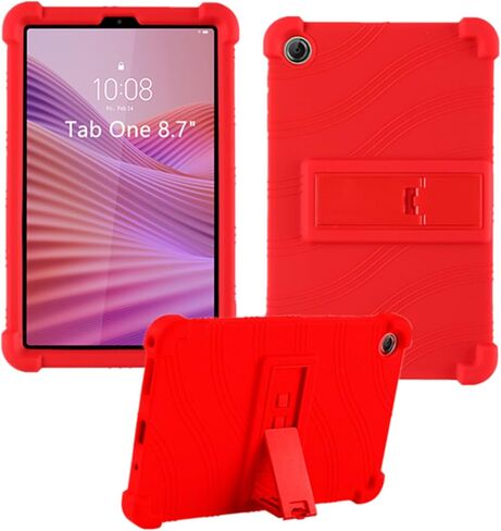 حافظة لجهاز Lenovo Tab One 8.7 بوصة تابلت 2025 (TB305FU)، غطاء حامل قابل للتعديل من السيليكون الناعم المناسب للأطفال لجهاز Lenovo Tab K9 Tablet 8.7 بوصة (أسود) in Kuwait