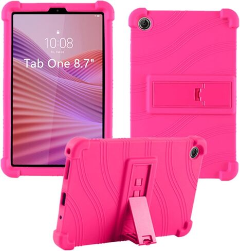 حافظة لجهاز Lenovo Tab One 8.7 بوصة تابلت 2025 (TB305FU)، غطاء حامل قابل للتعديل من السيليكون الناعم المناسب للأطفال لجهاز Lenovo Tab K9 Tablet 8.7 بوصة (أسود) in Kuwait