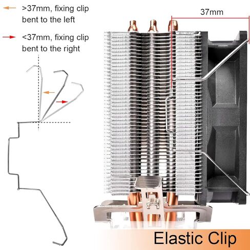 12cm CPU Radiator Cooling Clip PC Fan Hook, 8 Pcs, Silver, Elastic Steel Metal, ON-OFF Switch, IP65 Rated in Saudi Arabia