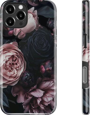 MERRO for iPhone 17 Pro Max Case - Wireless Charging Compatible - Dual-Layer Hard Shell & Silicone Cover - Protective Phone Case with Cute Wildflower Designs for Women - Whimsical Collage in Saudi Arabia