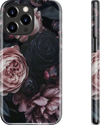MERRO for iPhone 17 Pro Max Case - Wireless Charging Compatible - Dual-Layer Hard Shell & Silicone Cover - Protective Phone Case with Cute Wildflower Designs for Women - Whimsical Collage in Saudi Arabia