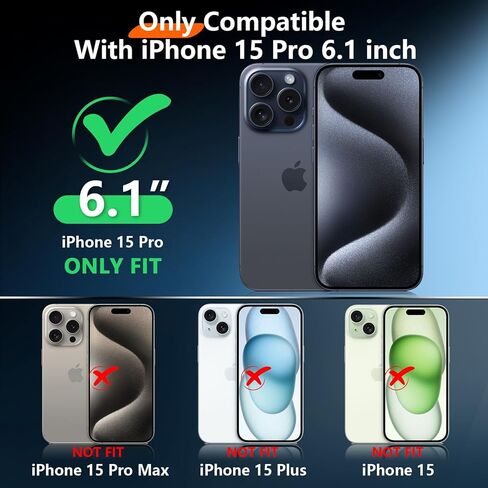 حافظة هاتف iPhone 15 Pro مصممة جديدة لعام 2025 مقاومة للماء، [مقاومة للصدمات من الدرجة العسكرية] [واقي كاميرا زجاجي وواقي شاشة مدمج] [IP68 تحت الماء] [مقاوم للغبار] [مقاوم للسقوط] حافظة هاتف كاملة مقاس 6.1 بوصة in Kuwait