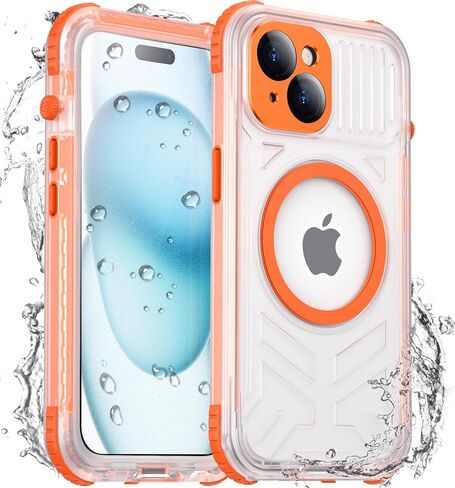 حافظة هاتف iPhone 15 Pro مصممة جديدة لعام 2025 مقاومة للماء، [مقاومة للصدمات من الدرجة العسكرية] [واقي كاميرا زجاجي وواقي شاشة مدمج] [IP68 تحت الماء] [مقاوم للغبار] [مقاوم للسقوط] حافظة هاتف كاملة مقاس 6.1 بوصة in Kuwait