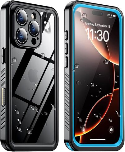 حافظة هاتف iPhone 15 Pro مصممة جديدة لعام 2025 مقاومة للماء، [مقاومة للصدمات من الدرجة العسكرية] [واقي كاميرا زجاجي وواقي شاشة مدمج] [IP68 تحت الماء] [مقاوم للغبار] [مقاوم للسقوط] حافظة هاتف كاملة مقاس 6.1 بوصة in Kuwait