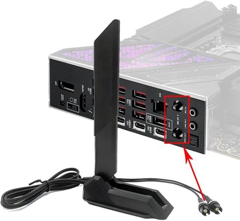 واجهة ثلاثية الموجات واي فاي 7 هوائي اللوحة الأم للألعاب لجيجابايت W790 AI TOPe WiFi 7 هوائي WiFi7 بطاقة ألعاب ثلاثية الموجات 12dBi بلوتوث 5.4، قاعدة مغناطيسية (أسود) in Saudi Arabia