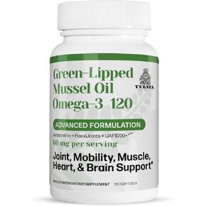 Turner New Zealand Green Lipped Mussel Oil, 53x Higher Potency with UAF1000+ Super Antioxidant for Superior Joint Comfort & Mobility, No Fishy Aftertaste, 1 Bottle, 60 Softgels in Saudi Arabia