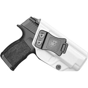 Amberide Sig P365XL IWB الحافظة، Kydex-Boltaron داخل حزام الخصر المناسب Sig P365 XL مسدس 9 مم، تصميم نحيف منخفض الطباعة، احتفاظ سلس بالسحب السريع، تغطية الزناد الكاملة، 0-30 درجة تعديل غير قادر in Kuwait