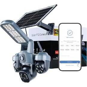 كاميرا Lightdot Solar Floodlight الأمنية الخارجية اللاسلكية مع لوحة شمسية، عموم/إمالة، تتبع AI بزاوية 360 درجة، اكتشاف مجاني للشخص/المركبة، SD/Cloud، مثالية للمزرعة والمزرعة وموقع البناء in Saudi Arabia