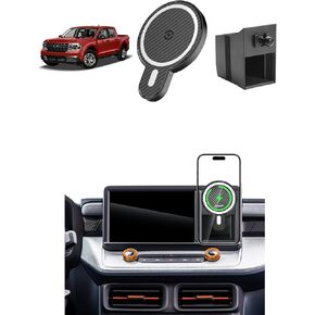 حامل هاتف السيارة PZK لملحقات Ford Maverick 2022 2023 2024 مع شاحن لاسلكي سريع 15 وات مغناطيسي قوي، حامل هاتف السيارة Magsafe مع صندوق تخزين صغير، حامل لوحة القيادة، دوران 360 درجة in Kuwait