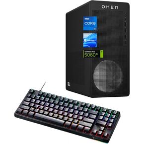 سطح المكتب HP OMEN 16L TG03 RTX 5060 Ti للألعاب، Intel Core i7-14700F، ذاكرة الوصول العشوائي 64 جيجابايت، 1 تيرابايت SSD، Wi-Fi 6، محطة عمل لإنتاج الموسيقى وتحريرها، حزمة مع لوحة مفاتيح الألعاب Thunderobot KG3089R in Kuwait