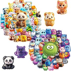 100PCS Animal Stickers and Vinyl Decals – Cute Monster & Critter Waterproof Stickers for Journals, Scrapbooks, Water Bottles, Laptops – Great for Kids, Teens, Boys, Girls in Kuwait