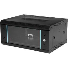 خزانة خادم مثبتة على الحائط 4U، حاوية رف شبكة تكنولوجيا المعلومات، باب قابل للقفل وألواح جانبية، مروحة تبريد سوداء، باب زجاجي قياسي، حامل خزانة خادم الشبكة، رف مع قفل الباب in Kuwait